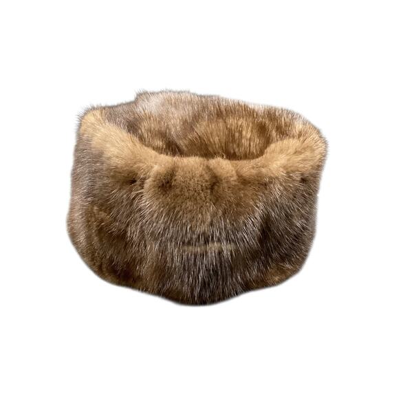 Vintage Hat Women’s Size Small Genuine Mink Fur Dark Brown - Picture 1 of 6